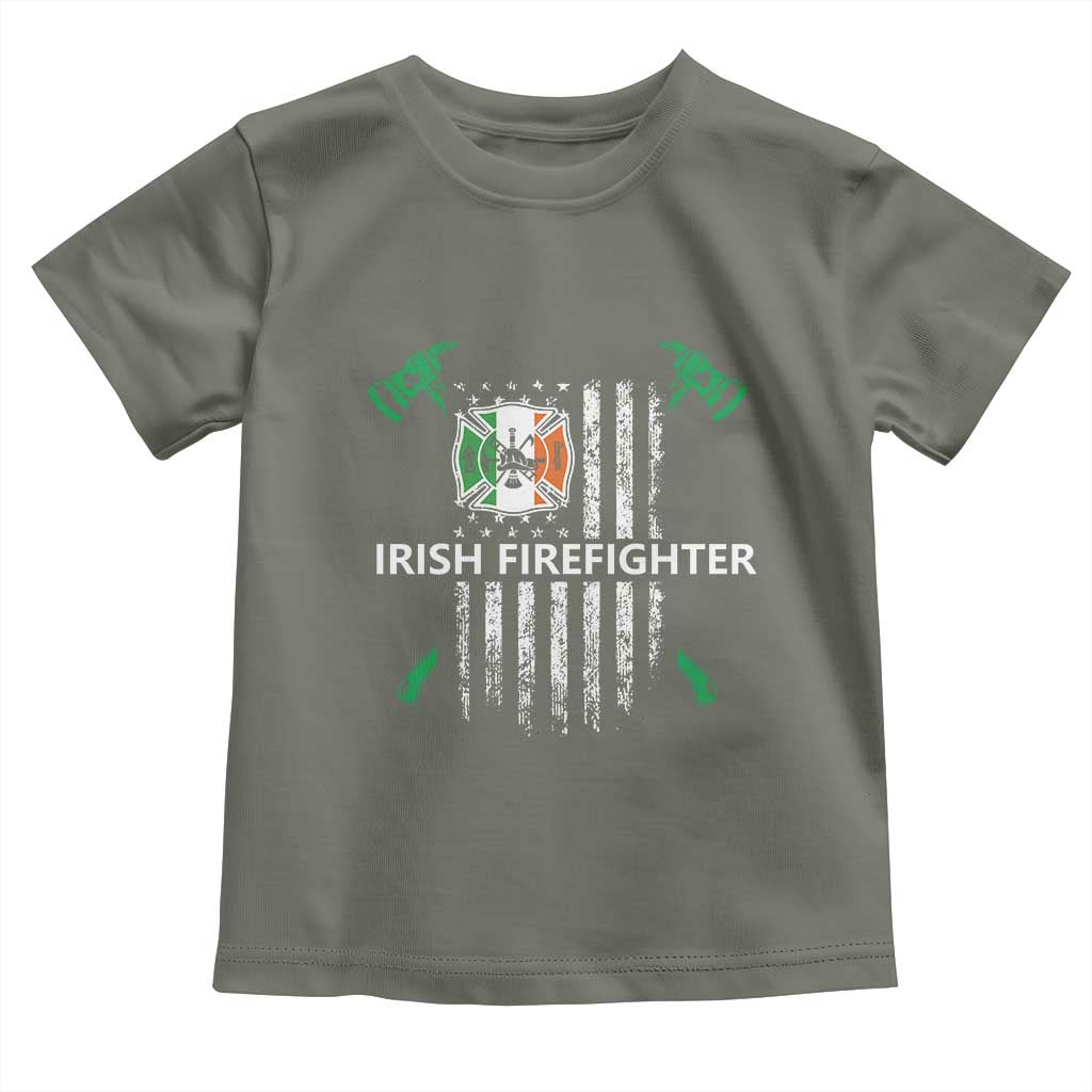 Irish Firefighter Fir Na Tine Man Of Fire Toddler T Shirt Irish American Flag