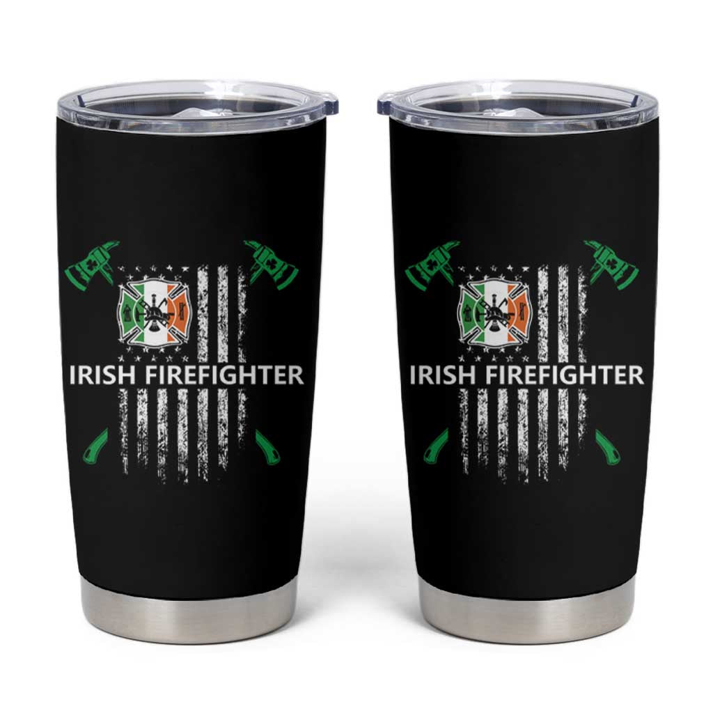 Irish Firefighter Fir Na Tine Man Of Fire Tumbler Cup Irish American Flag