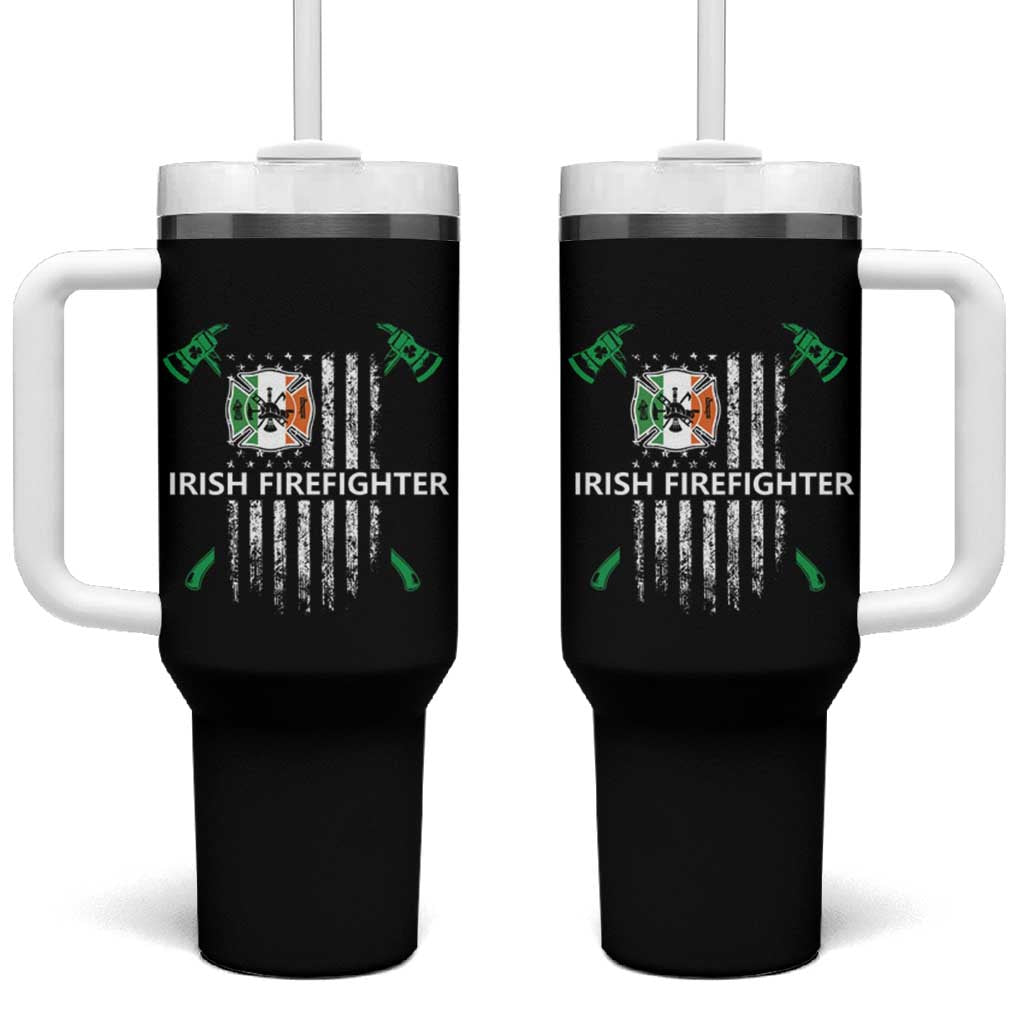 Irish Firefighter Fir Na Tine Man Of Fire Tumbler With Handle Irish American Flag