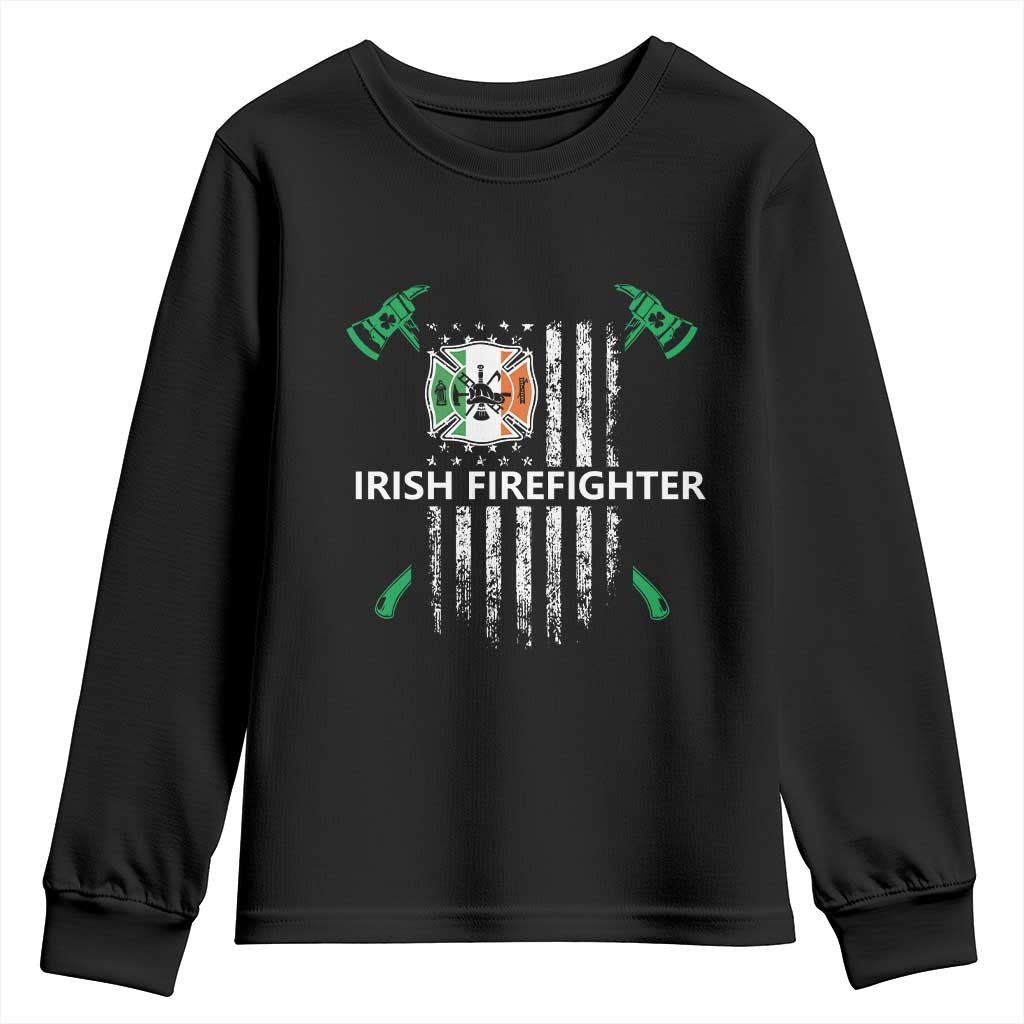 Irish Firefighter Fir Na Tine Man Of Fire Youth Sweatshirt Irish American Flag