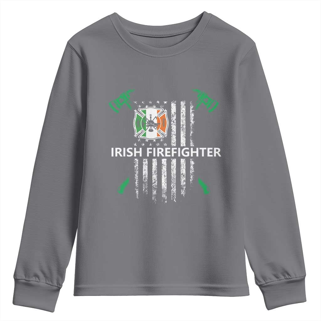 Irish Firefighter Fir Na Tine Man Of Fire Youth Sweatshirt Irish American Flag