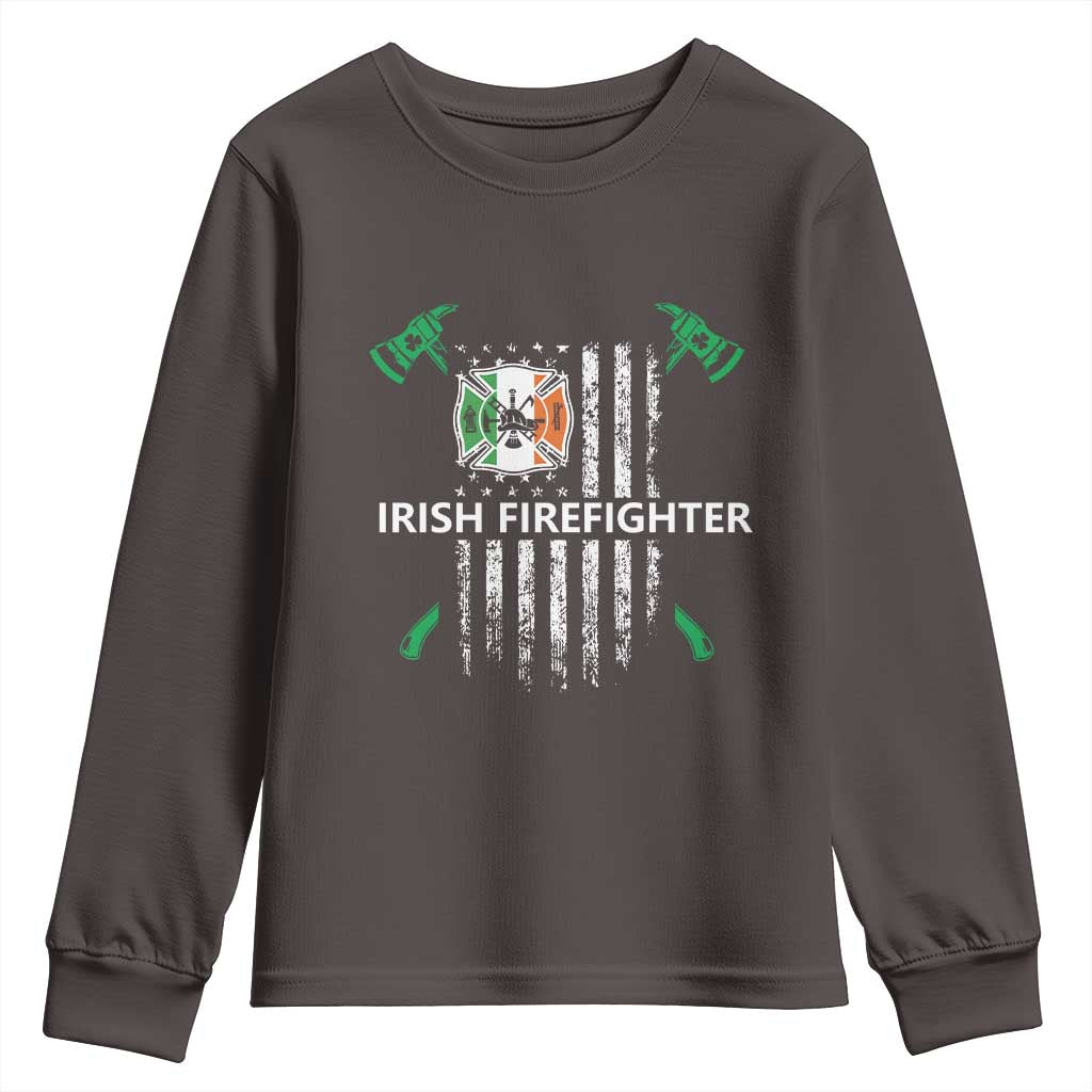 Irish Firefighter Fir Na Tine Man Of Fire Youth Sweatshirt Irish American Flag