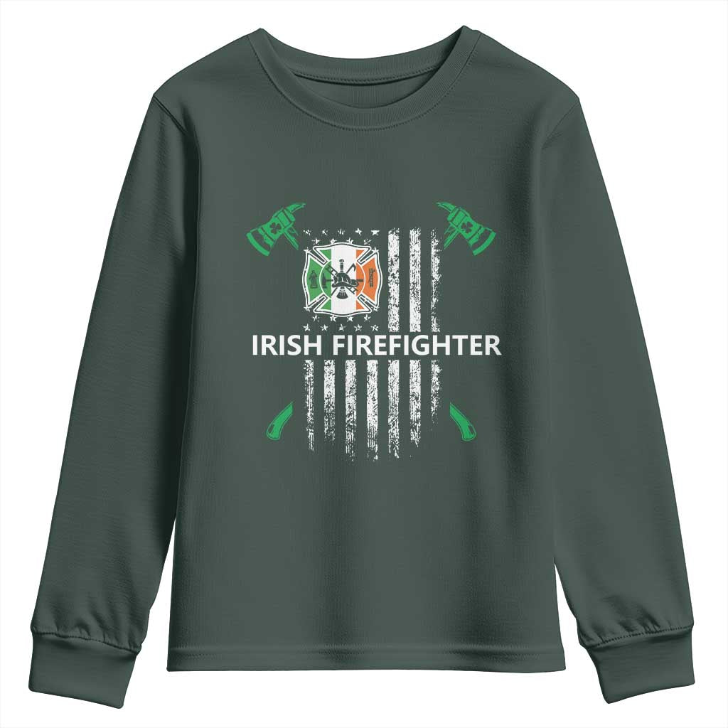 Irish Firefighter Fir Na Tine Man Of Fire Youth Sweatshirt Irish American Flag