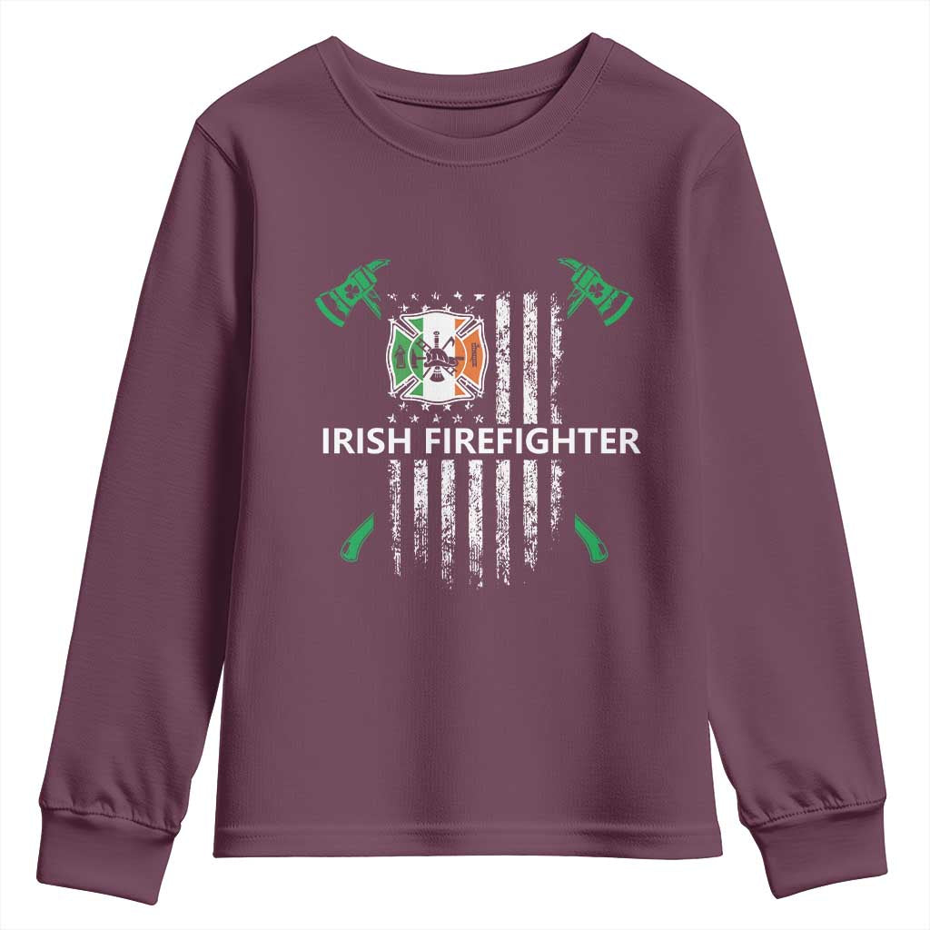Irish Firefighter Fir Na Tine Man Of Fire Youth Sweatshirt Irish American Flag