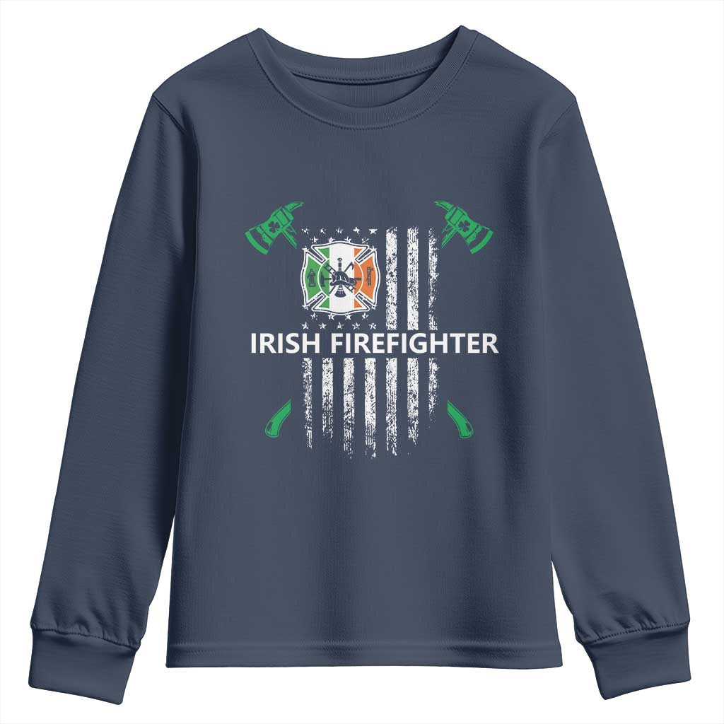 Irish Firefighter Fir Na Tine Man Of Fire Youth Sweatshirt Irish American Flag