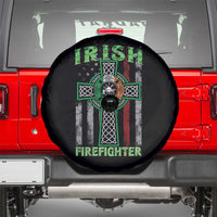 Irish Firefighter Spare Tire Cover Celtic Cross American Flag