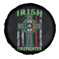 Irish Firefighter Spare Tire Cover Celtic Cross American Flag