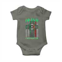 Irish Firefighter Baby Onesie Celtic Cross American Flag