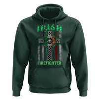 Irish Firefighter Hoodie Celtic Cross American Flag