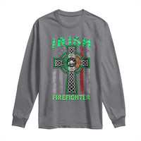 Irish Firefighter Long Sleeve Shirt Celtic Cross American Flag