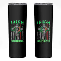 Irish Firefighter Skinny Tumbler Celtic Cross American Flag