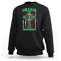 Irish Firefighter Sweatshirt Celtic Cross American Flag
