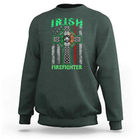 Irish Firefighter Sweatshirt Celtic Cross American Flag