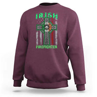 Irish Firefighter Sweatshirt Celtic Cross American Flag