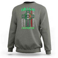 Irish Firefighter Sweatshirt Celtic Cross American Flag