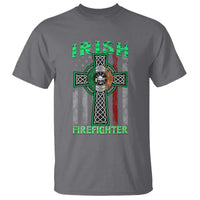 Irish Firefighter T Shirt Celtic Cross American Flag