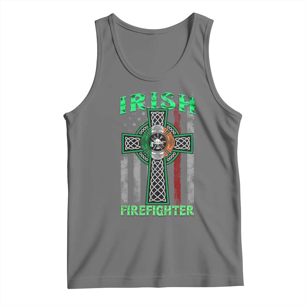 Irish Firefighter Tank Top Celtic Cross American Flag