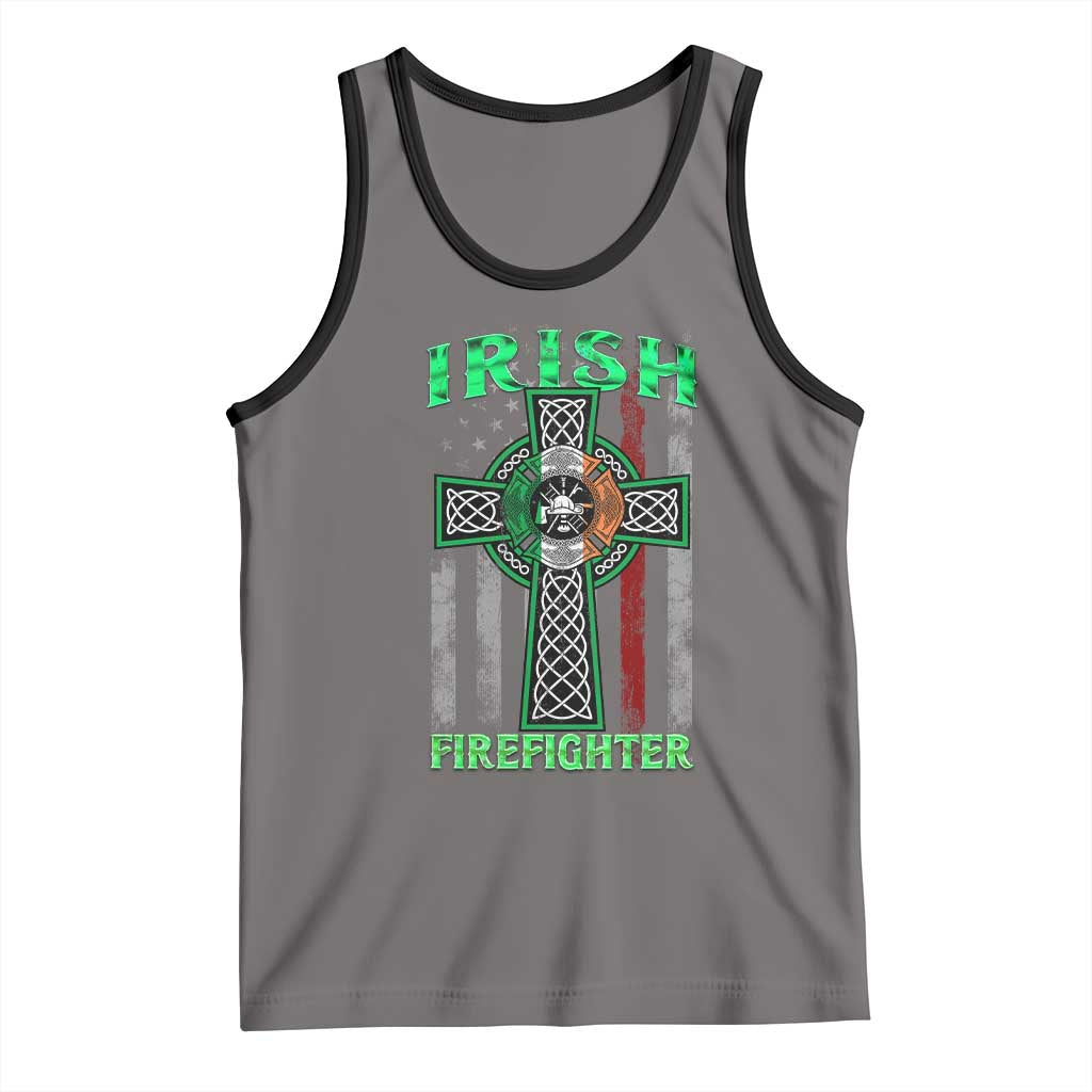Irish Firefighter Tank Top Celtic Cross American Flag