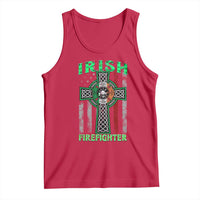 Irish Firefighter Tank Top Celtic Cross American Flag