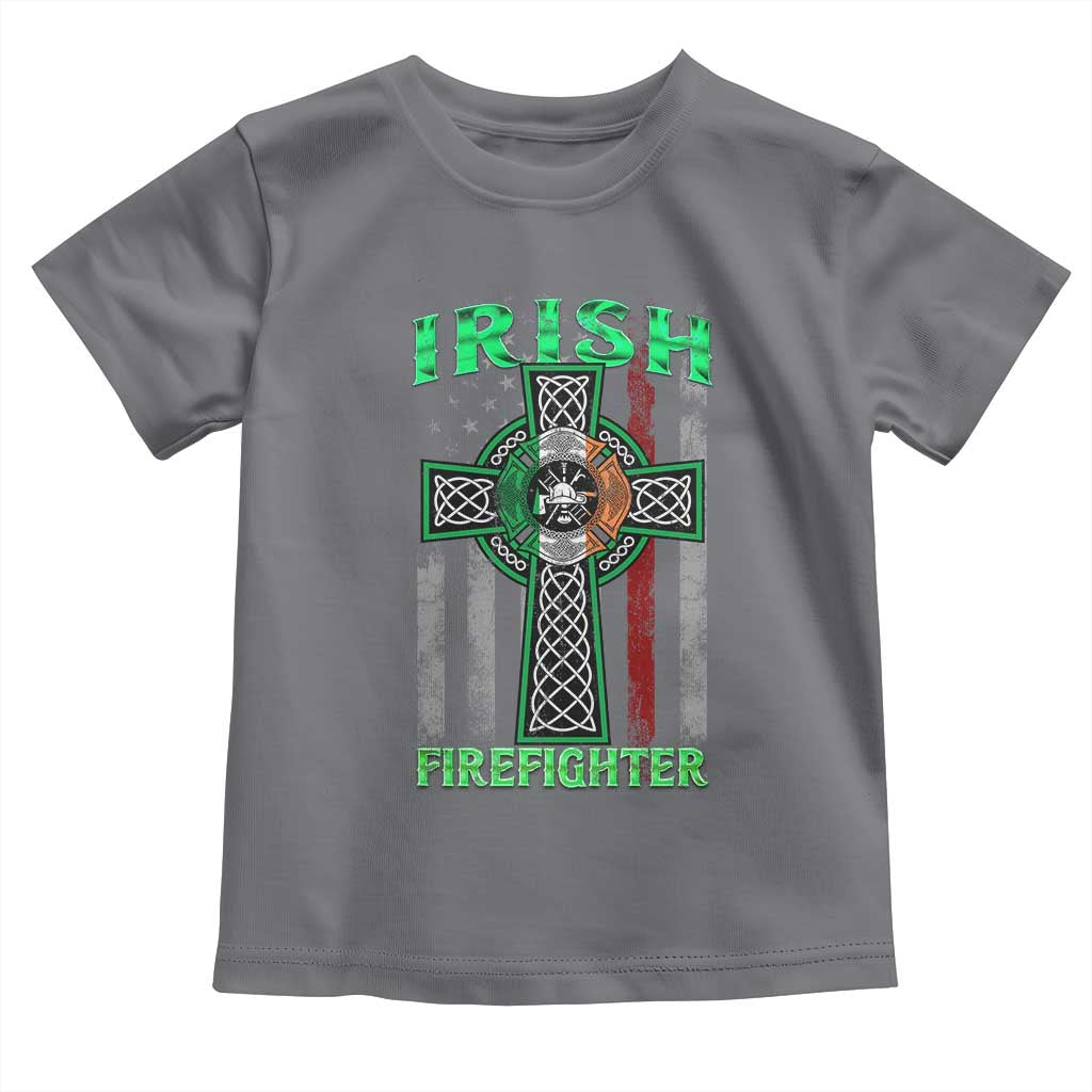 Irish Firefighter Toddler T Shirt Celtic Cross American Flag