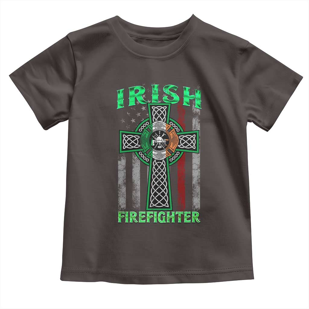 Irish Firefighter Toddler T Shirt Celtic Cross American Flag