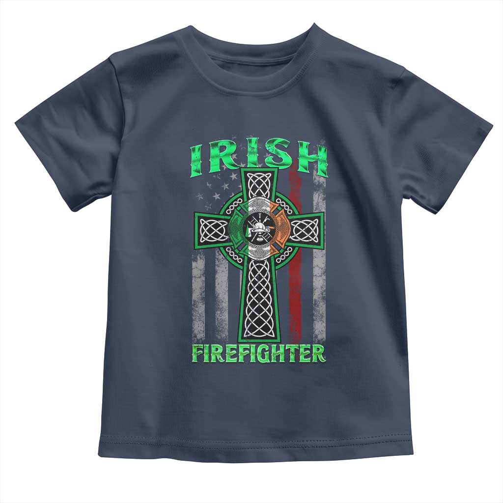 Irish Firefighter Toddler T Shirt Celtic Cross American Flag