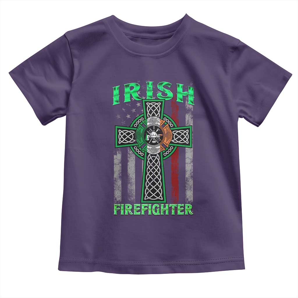 Irish Firefighter Toddler T Shirt Celtic Cross American Flag