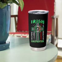 Irish Firefighter Tumbler Cup Celtic Cross American Flag