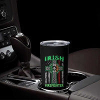 Irish Firefighter Tumbler Cup Celtic Cross American Flag