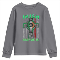 Irish Firefighter Youth Sweatshirt Celtic Cross American Flag