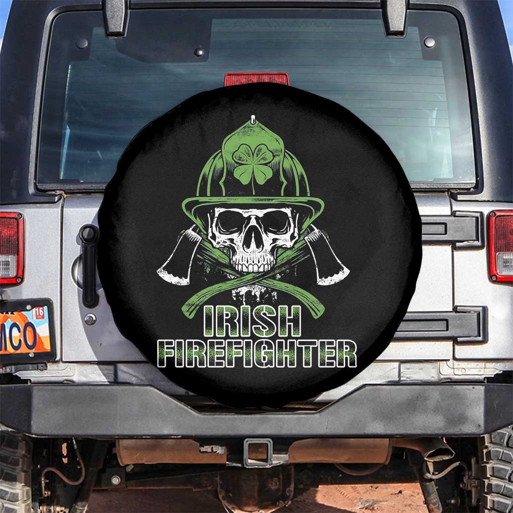 Irish Firefighter Spare Tire Cover Shamrock Skull Man Of Fire