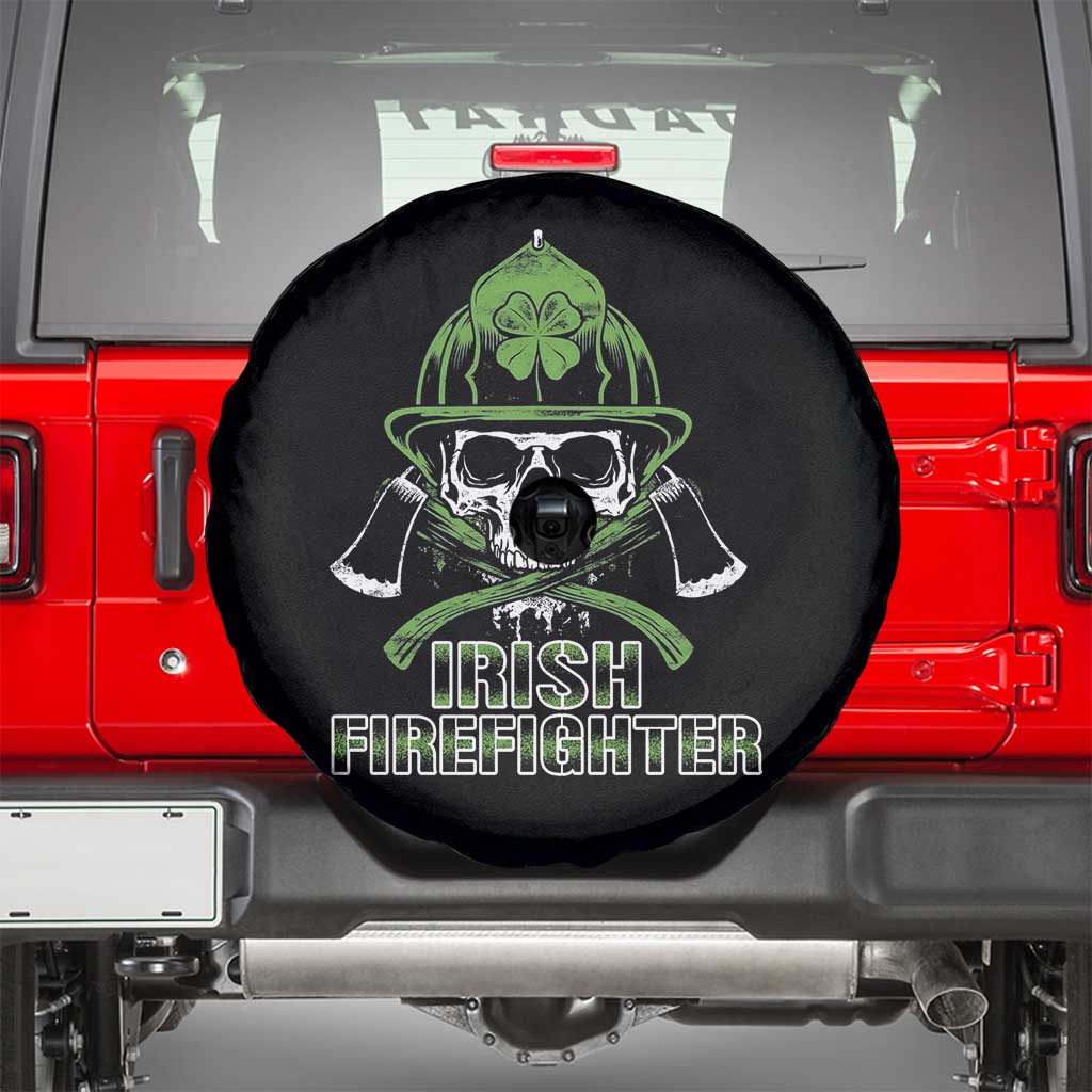 Irish Firefighter Spare Tire Cover Shamrock Skull Man Of Fire
