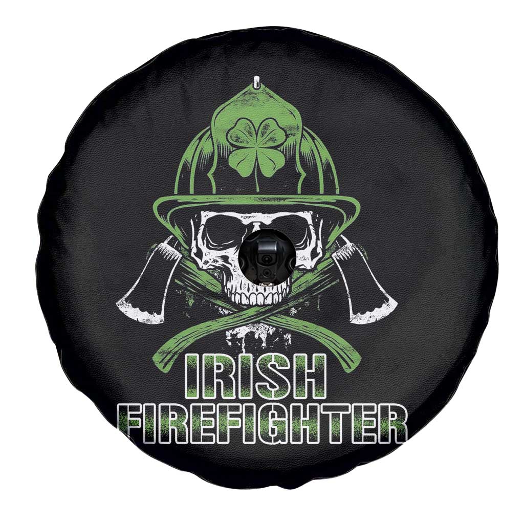 Irish Firefighter Spare Tire Cover Shamrock Skull Man Of Fire