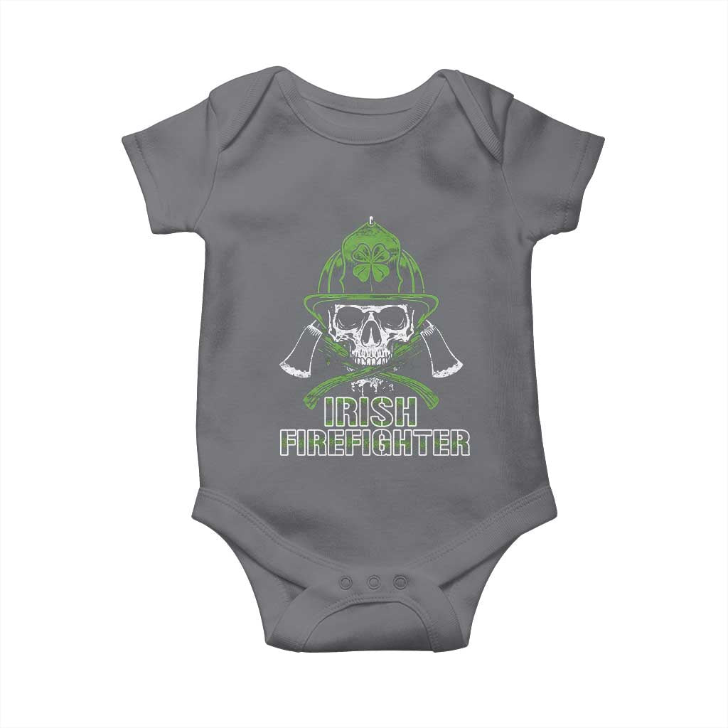 Irish Firefighter Baby Onesie Shamrock Skull Man Of Fire