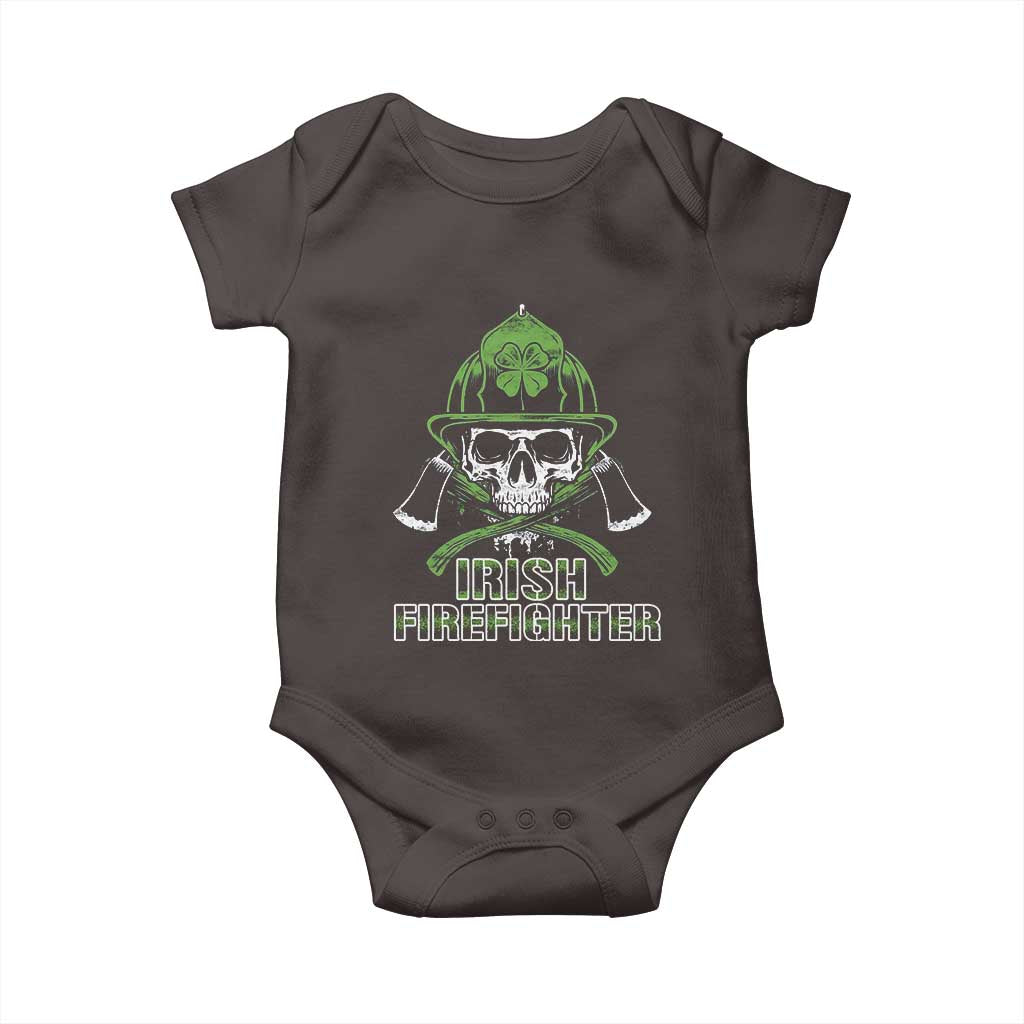 Irish Firefighter Baby Onesie Shamrock Skull Man Of Fire