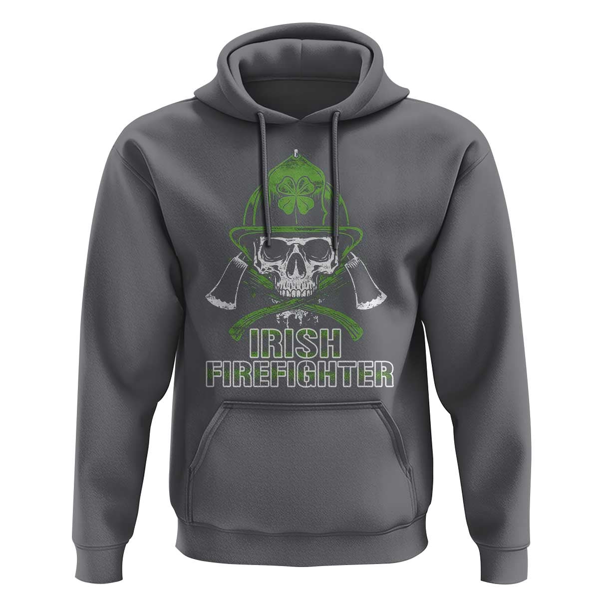 Irish Firefighter Hoodie Shamrock Skull Man Of Fire