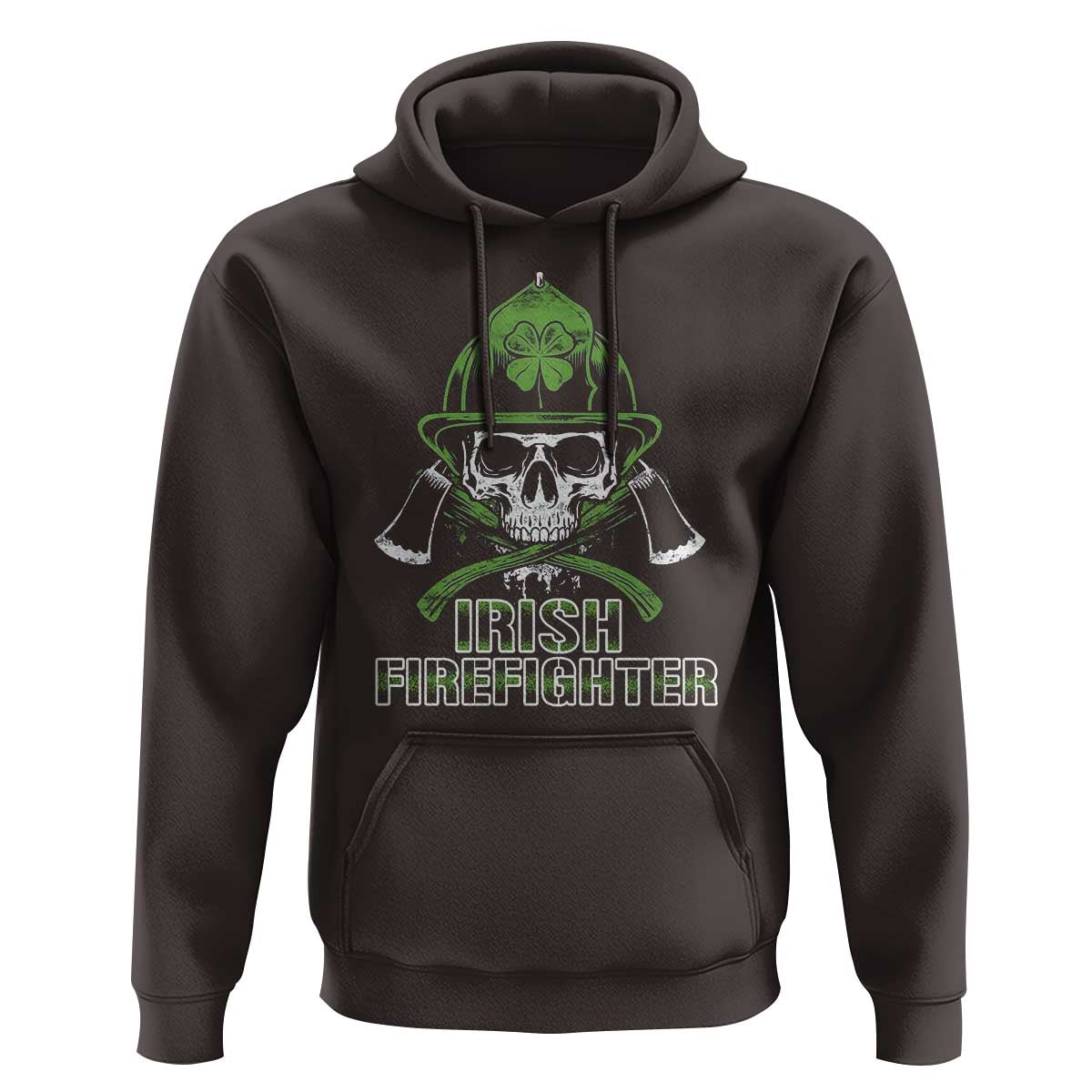 Irish Firefighter Hoodie Shamrock Skull Man Of Fire