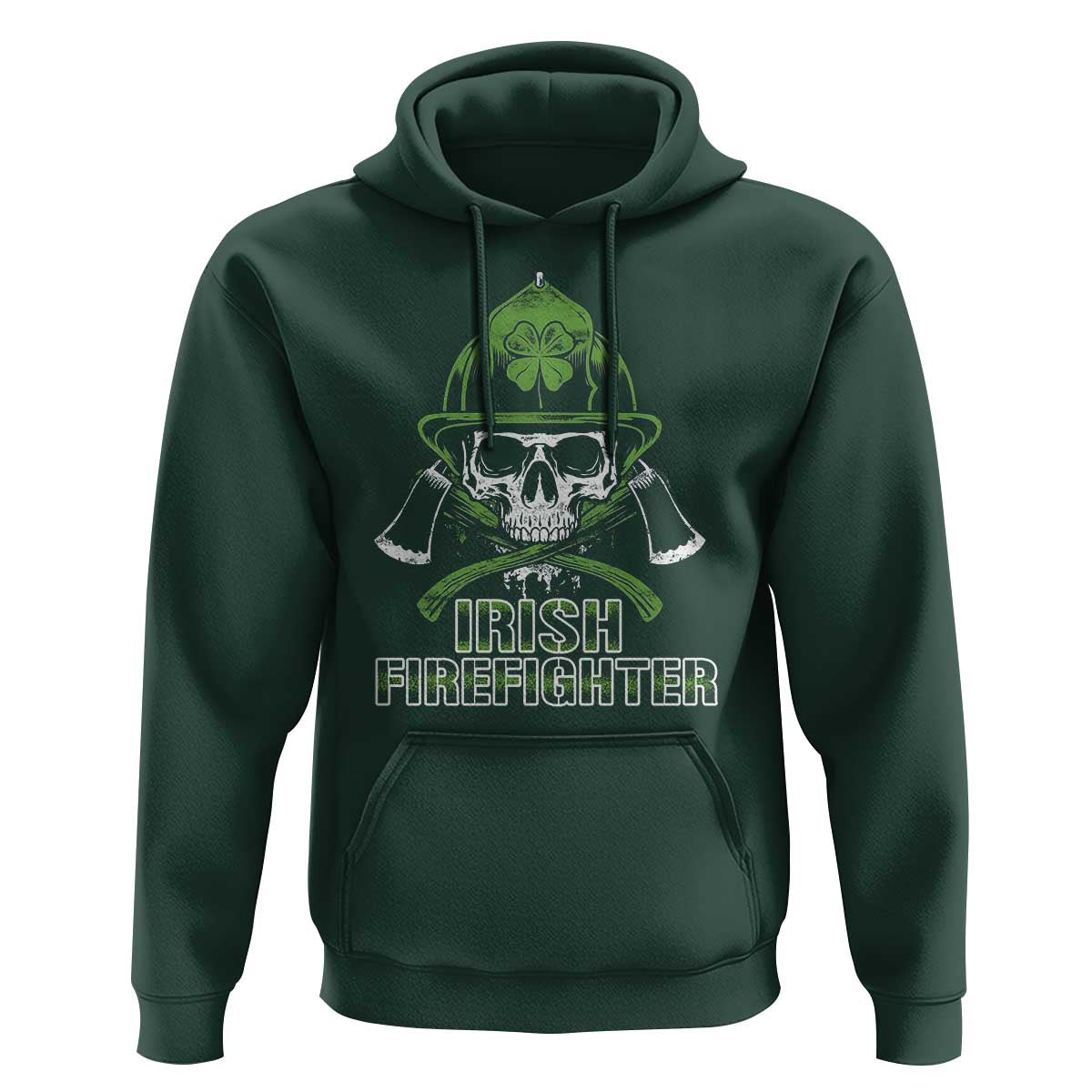 Irish Firefighter Hoodie Shamrock Skull Man Of Fire