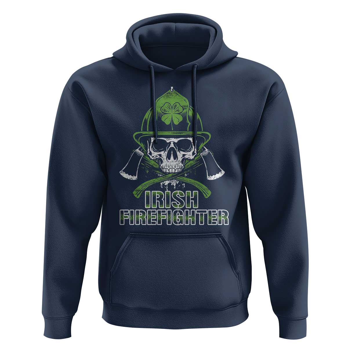 Irish Firefighter Hoodie Shamrock Skull Man Of Fire