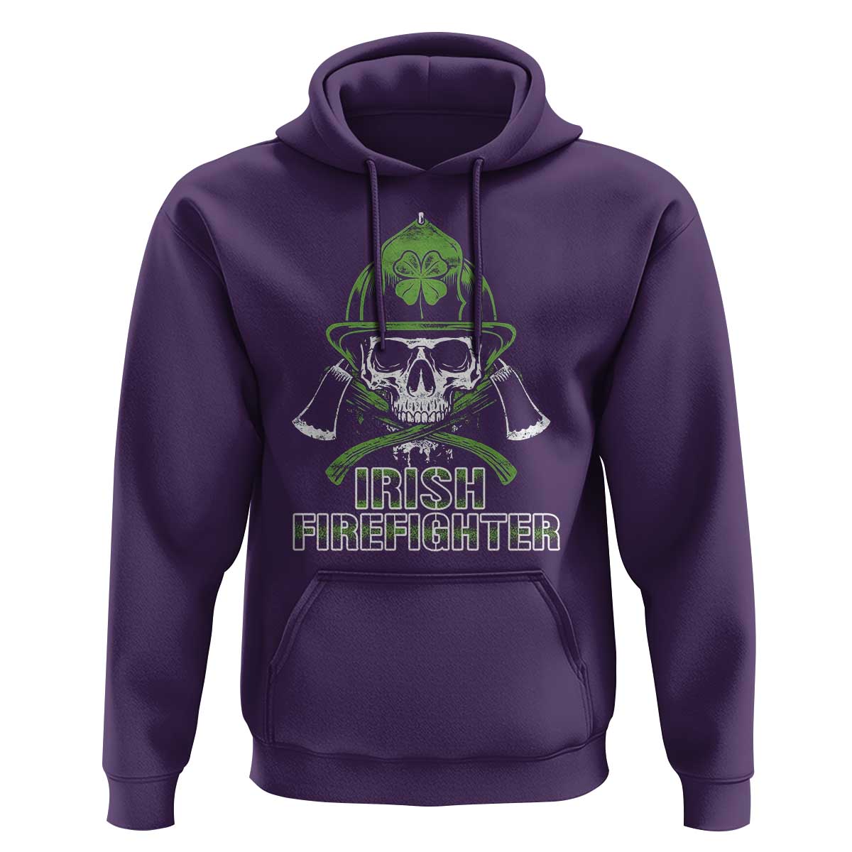 Irish Firefighter Hoodie Shamrock Skull Man Of Fire