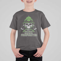 Irish Firefighter T Shirt For Kid Shamrock Skull Man Of Fire