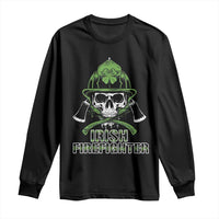 Irish Firefighter Long Sleeve Shirt Shamrock Skull Man Of Fire