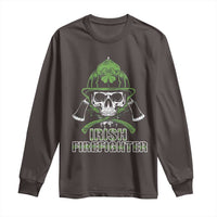 Irish Firefighter Long Sleeve Shirt Shamrock Skull Man Of Fire