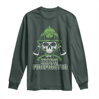 Irish Firefighter Long Sleeve Shirt Shamrock Skull Man Of Fire