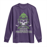 Irish Firefighter Long Sleeve Shirt Shamrock Skull Man Of Fire