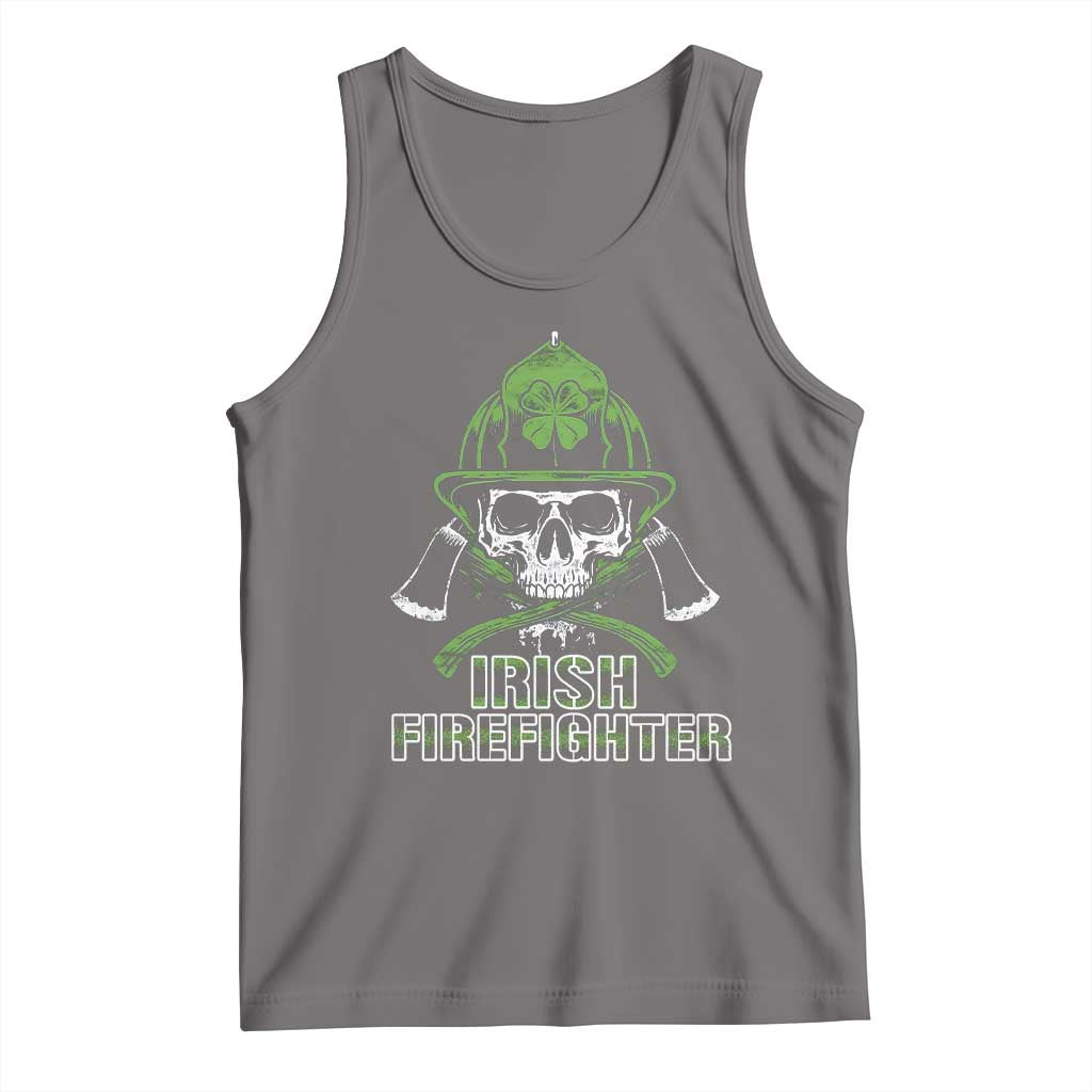 Irish Firefighter Tank Top Shamrock Skull Man Of Fire