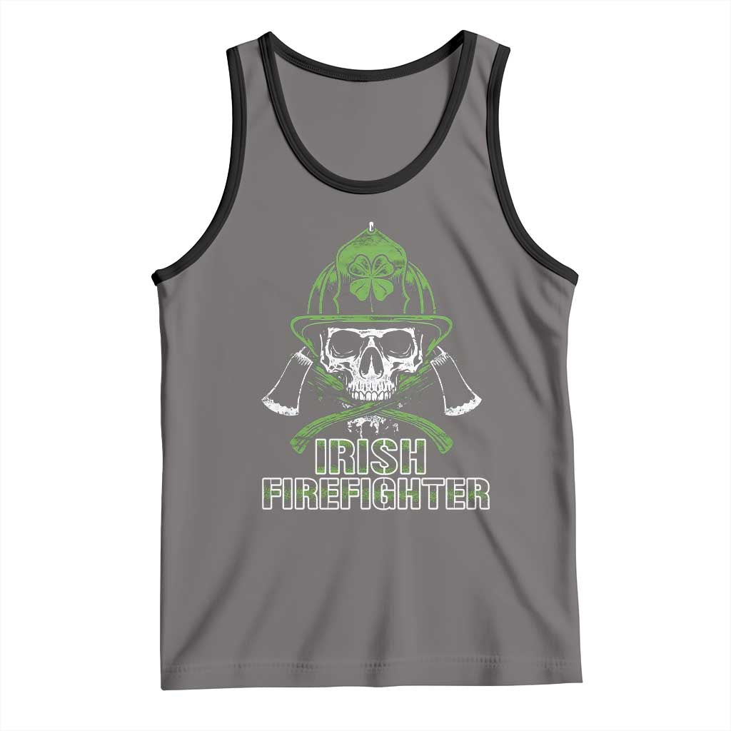 Irish Firefighter Tank Top Shamrock Skull Man Of Fire