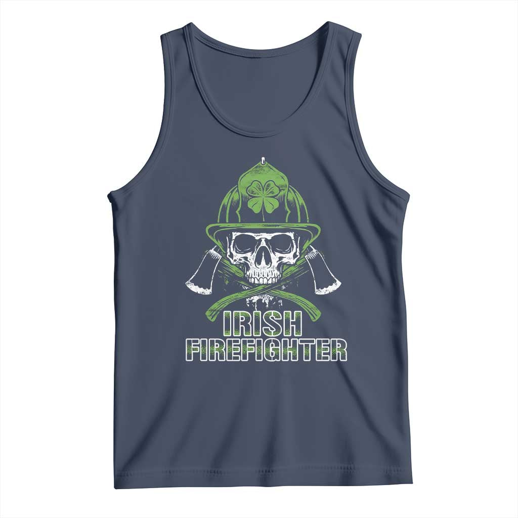 Irish Firefighter Tank Top Shamrock Skull Man Of Fire