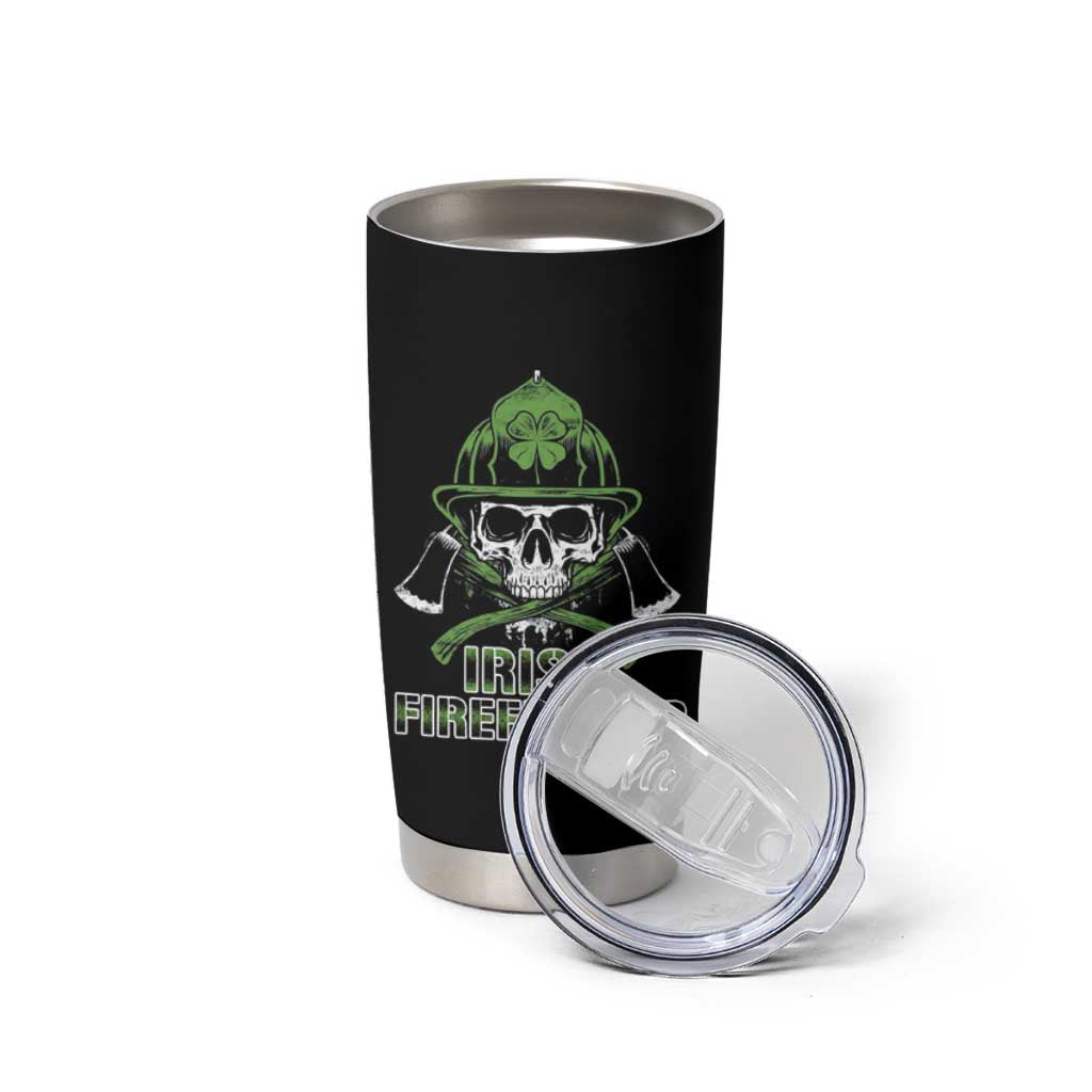 Irish Firefighter Tumbler Cup Shamrock Skull Man Of Fire