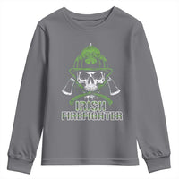 Irish Firefighter Youth Sweatshirt Shamrock Skull Man Of Fire